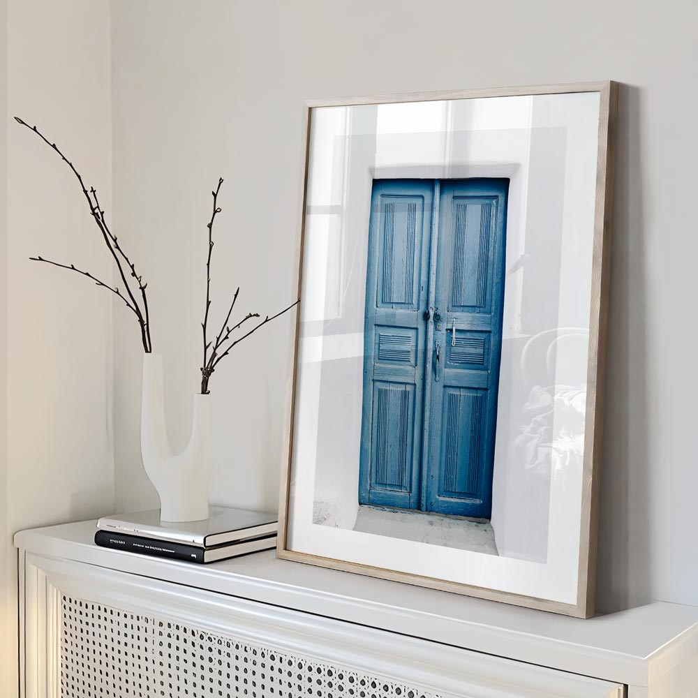 Oia Blue Door Art Print