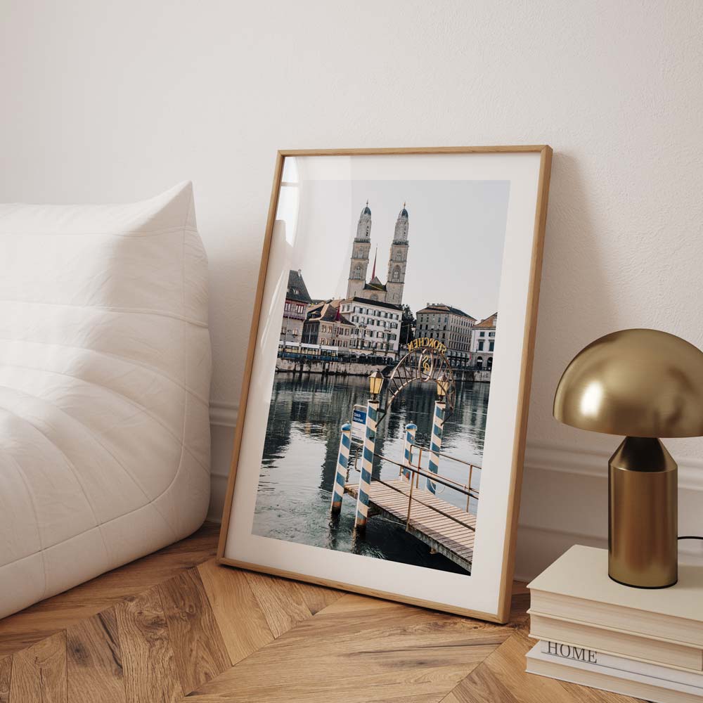 Storchen-to-Grossmünster Zurich Art Print