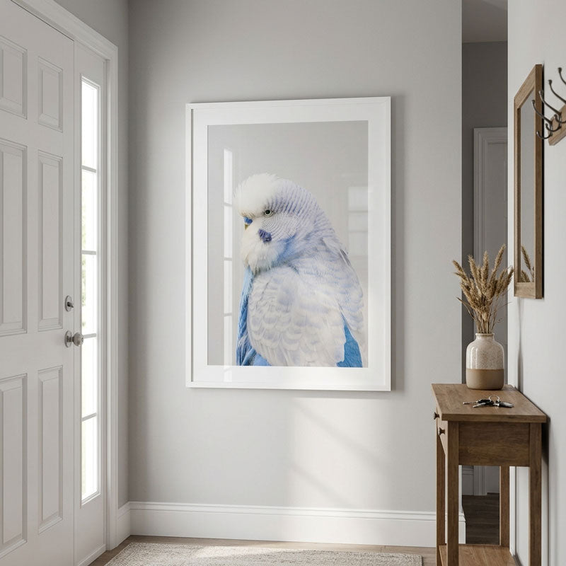 Blue Show Budgie Art Print
