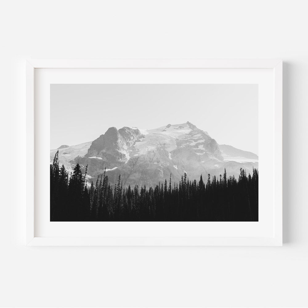 Glacier at Joffre Lakes, British Columbia. A stunning photo of a glacier surrounded by mountains and turquoise waters. Perfect for wall art and home decor.