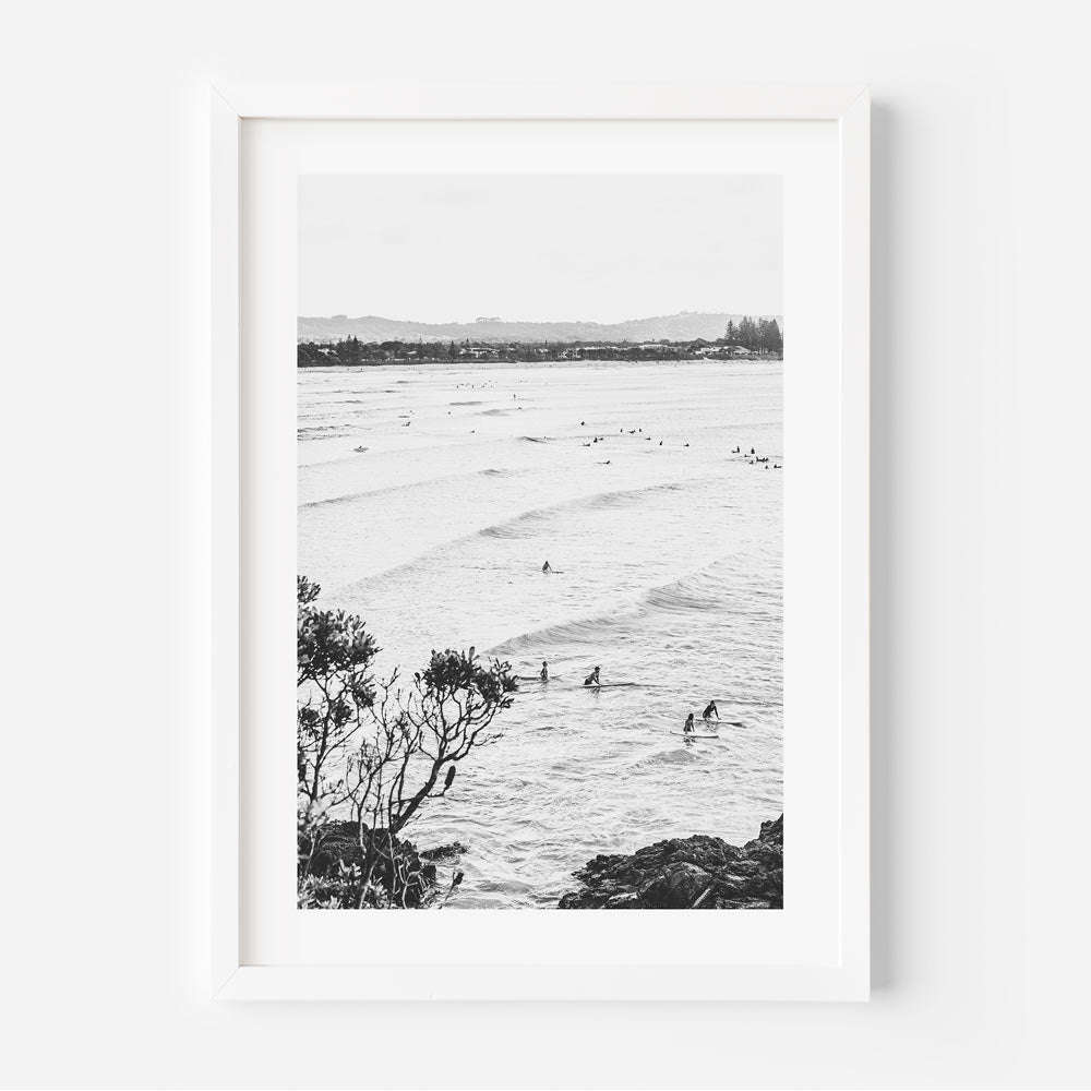 Surfers in the ocean at THE PASS, BYRON BAY - wall art for homes and offices, modern art, framed art, fine art prints