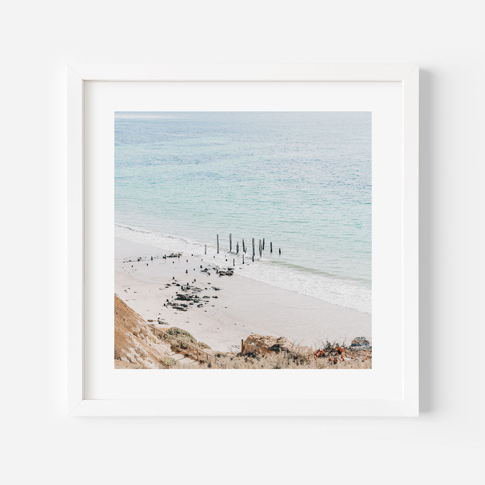 Old Pier Port Willunga SQ Art Print