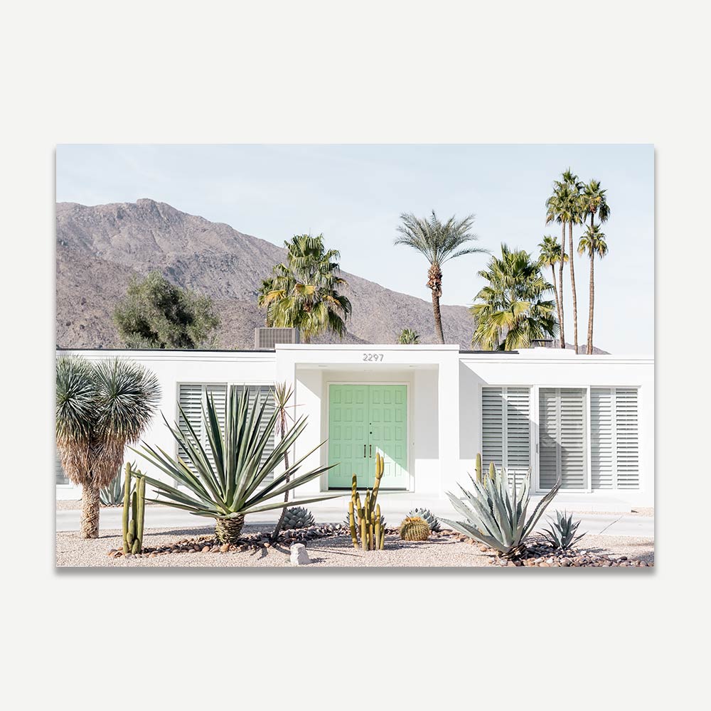 The wall art of Mid Century modern home , cactus , palm trees , palm springs landscaping , palm springs , Indian Canyon , one of the best sellers for the palm springs collection