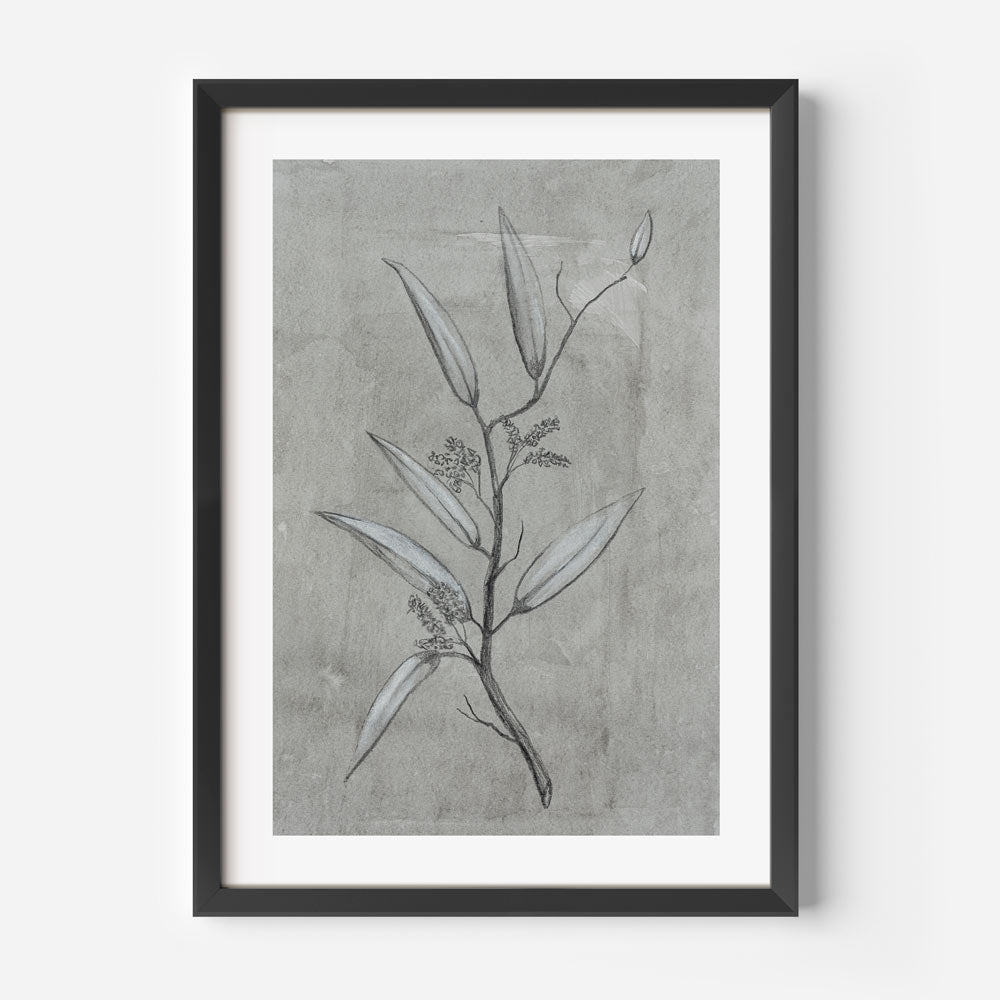 Grey Leaf I Art Print