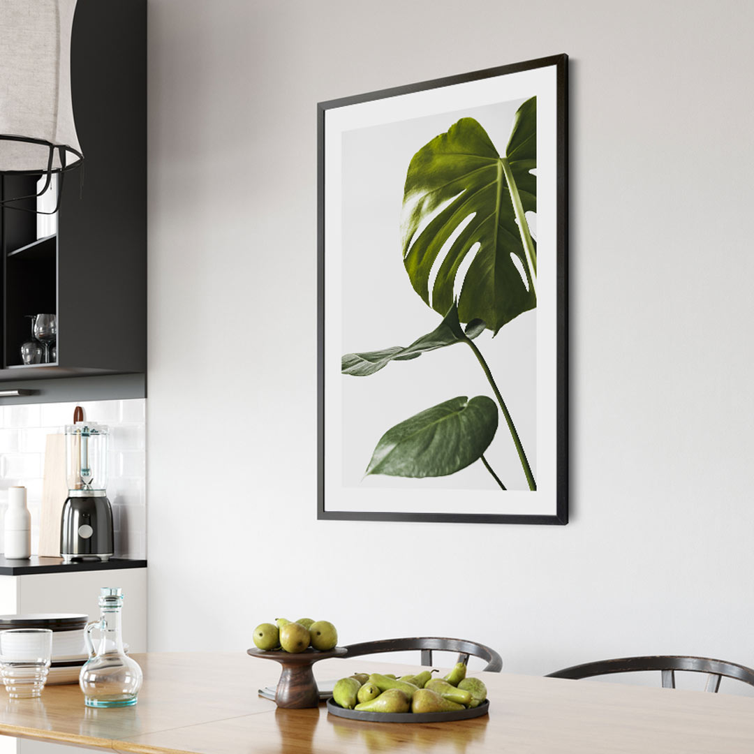 Monstera deliciosa leaf print - modern art for wall decor by Oblongshop.