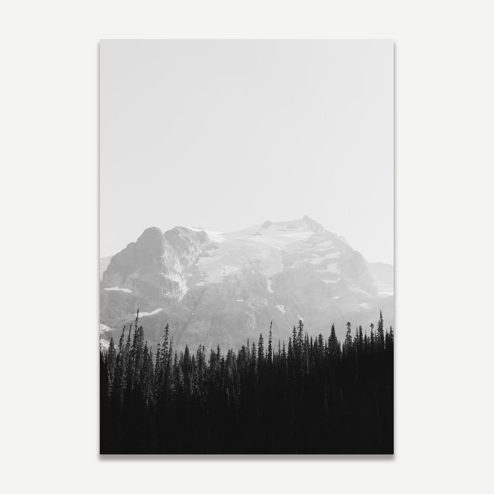 British Columbia Home Decor: Stylish black and white print of Mt. Matier. Perfect for the living room, lounge, or office. Enhance your wall decor today.