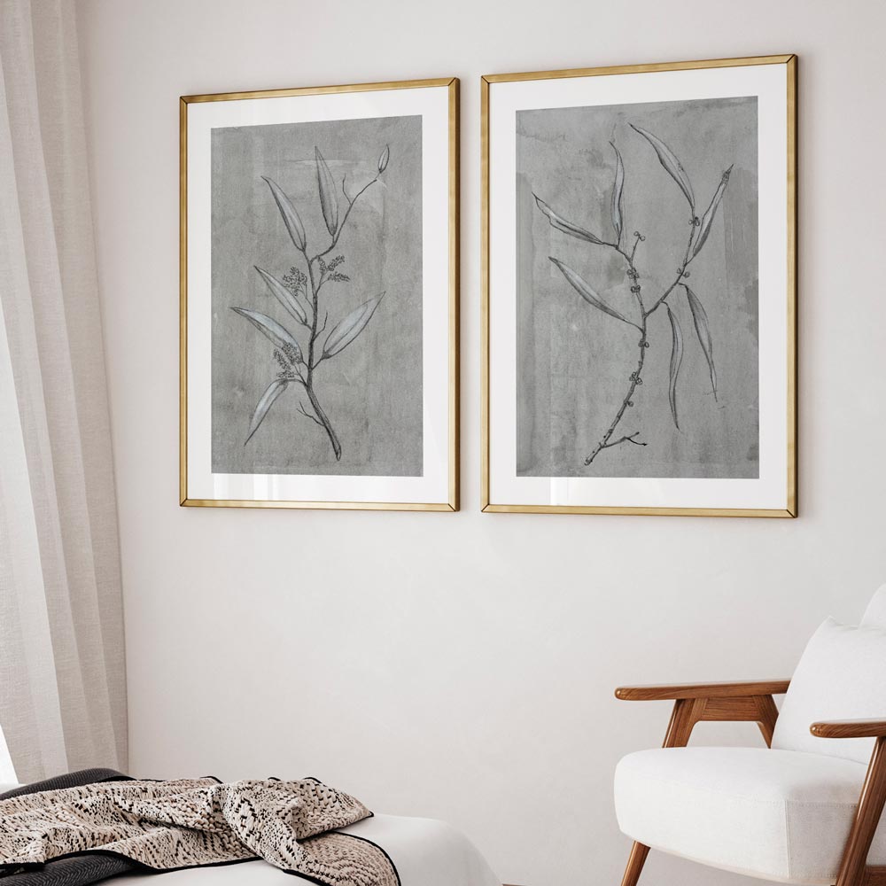 Grey Leaf II Art Print