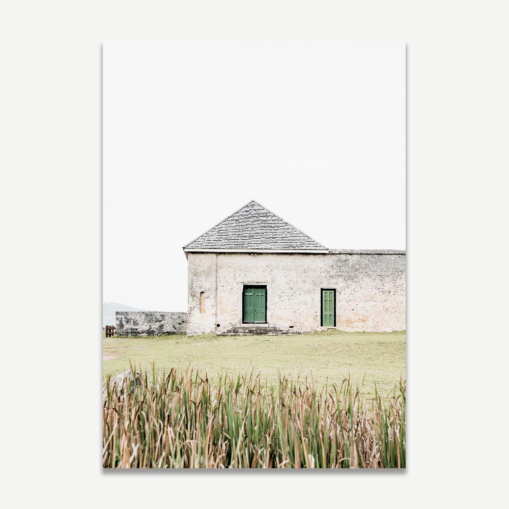 Fine art wall decor - photo of a building with green shutters