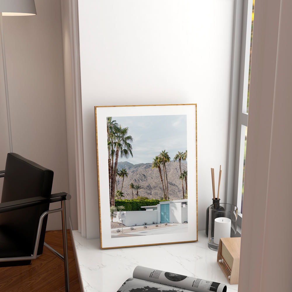 Sky Blue Door Palm Springs Art Print