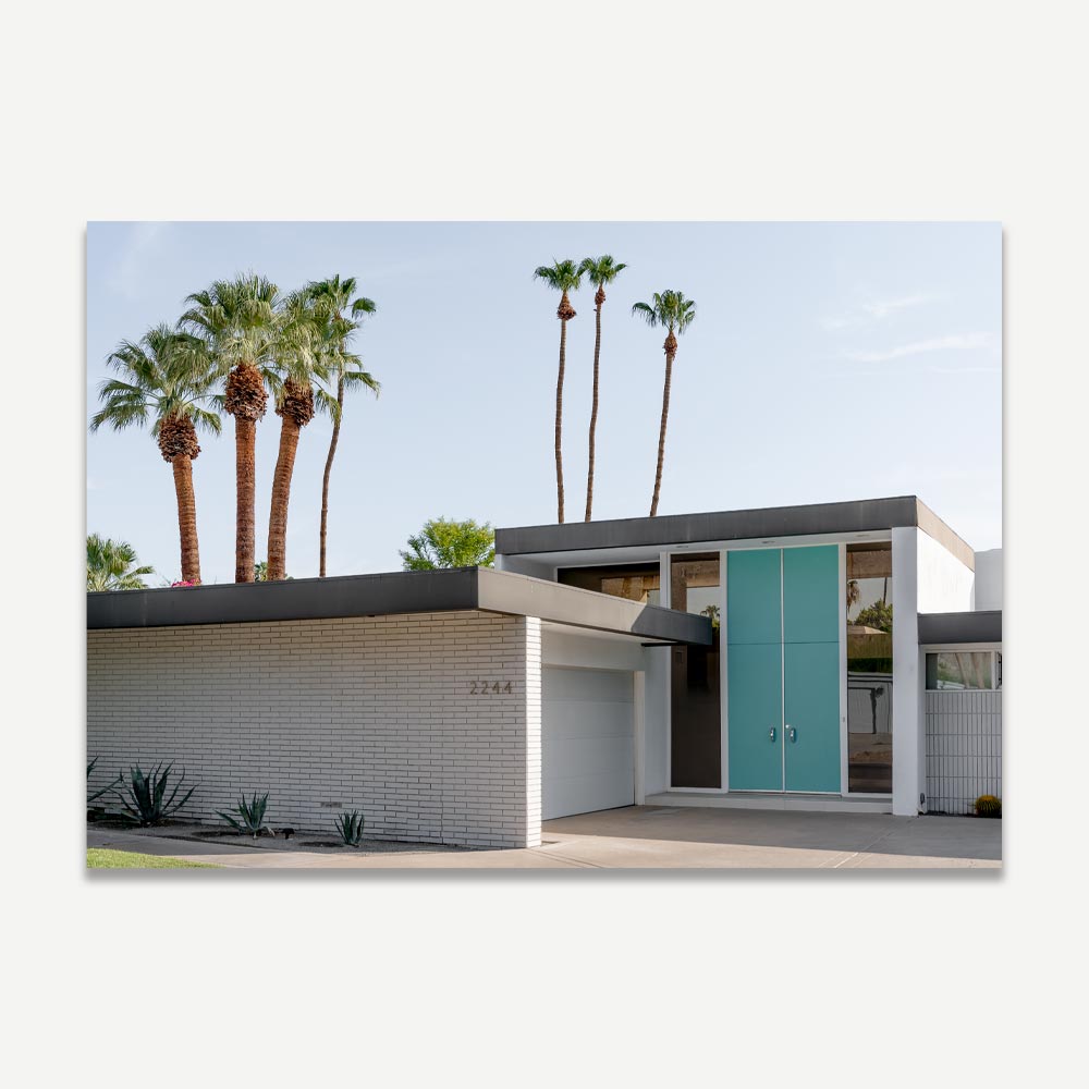 Mid Century modern home , cactus , palm trees , palm springs landscaping , palm springs , Indian Canyon