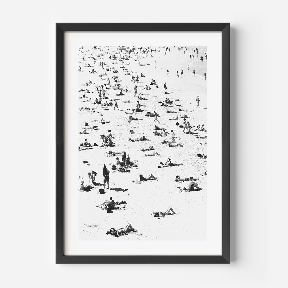 Captivating wall artwork capturing people on the beach at Bondi, Australia - ideal for art enthusiasts.