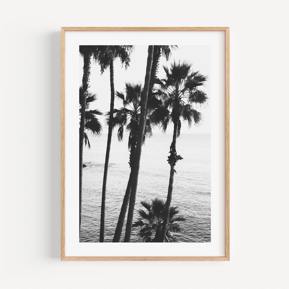 California Coastal Scene - Palm Trees Wall Art Decor by Oblongshop