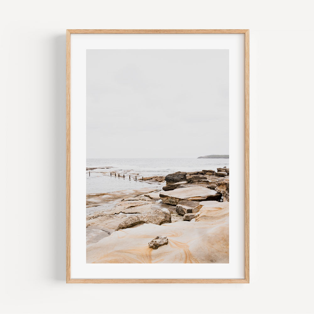 Experience the allure of the ocean and rocks at Mahon Pool, Maroubra through our captivating wall art prints - by Oblongshop.