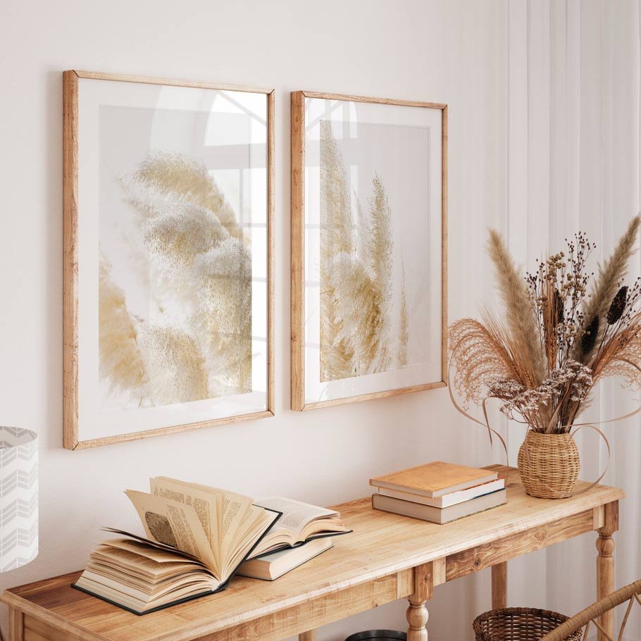 Framed Image showcasing the graceful allure of Pampas Grass, ideal for enhancing your home decor with canvas prints, wall art, and photography prints.