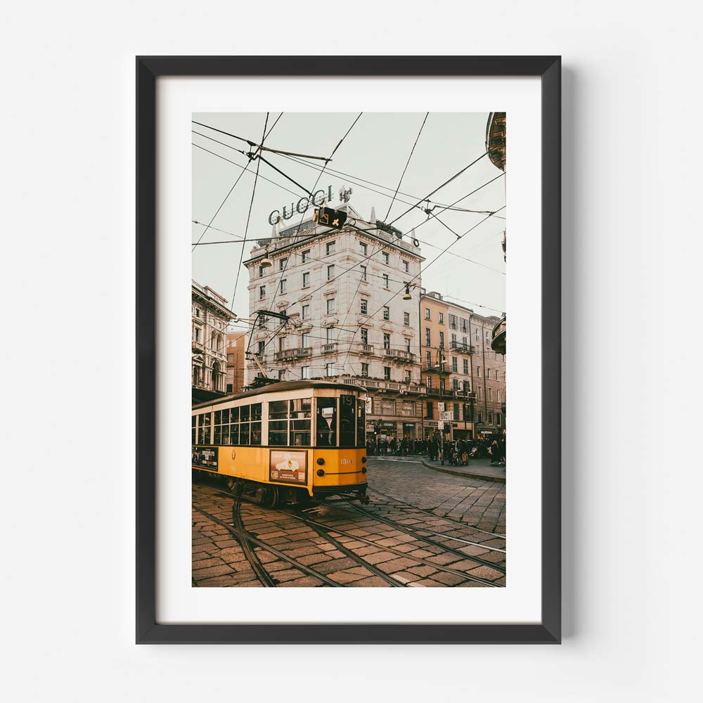 Adorn your walls with the sleek design of the Gucci Sign Building - ideal for canvas prints.
