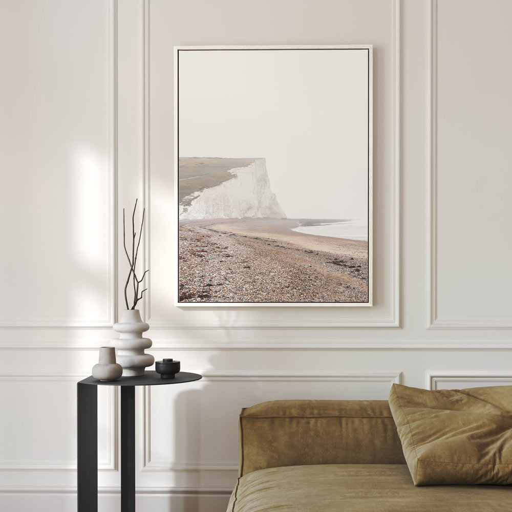 Captivating view of Seven Sisters cliffs in East Sussex, UK. Perfect for wall art. Available as canvas or framed print.