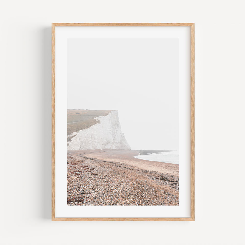 Coastal Canvas Print: Serene image of Seven Sisters cliffs in East Sussex, UK. Elevate your space with coastal art. Available at our prints shop.