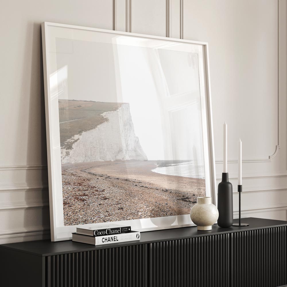 East Sussex Coastal Print: Captivating view of Seven Sisters cliffs in East Sussex, UK, ideal for canvas prints and original photography decor.