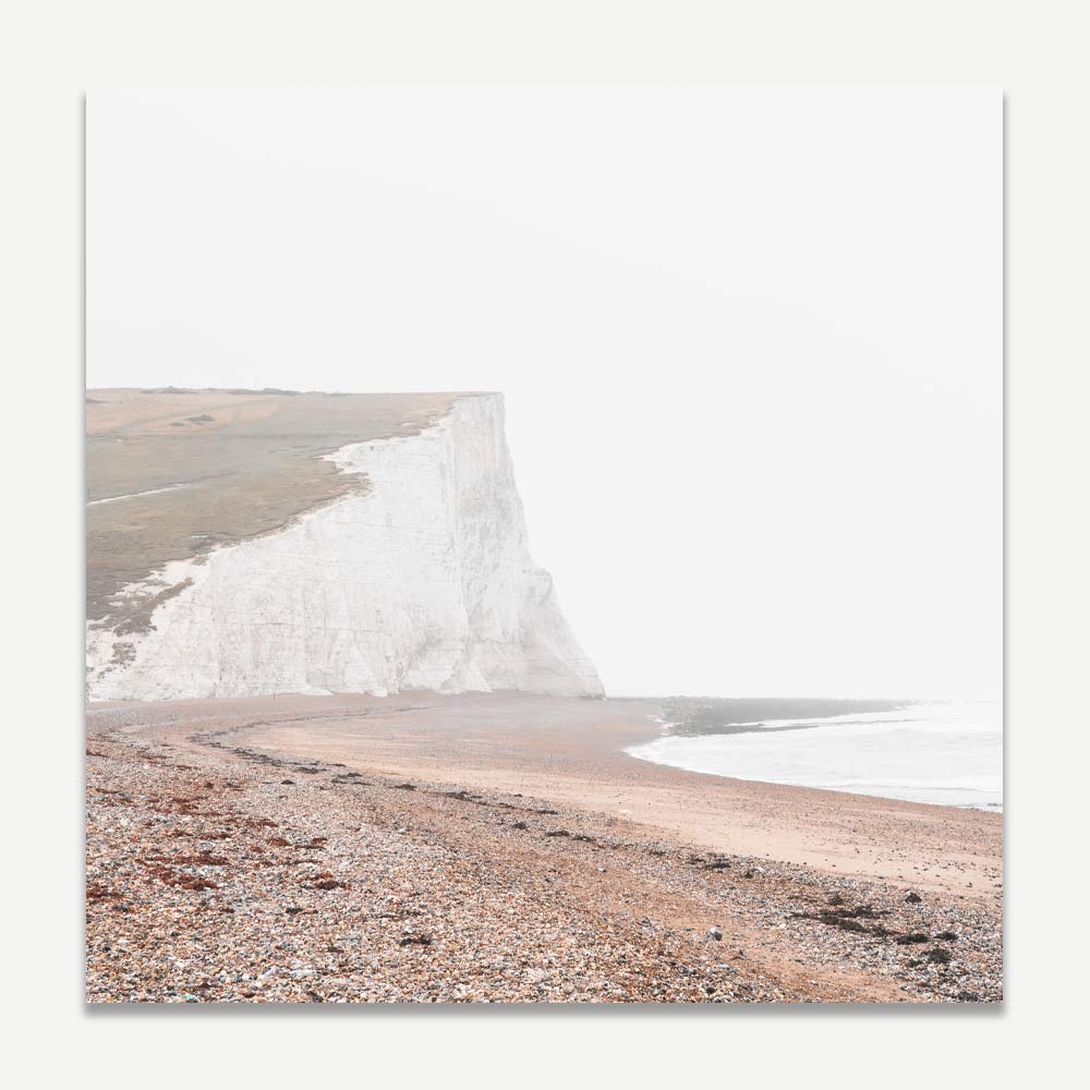 Coastal Canvas Artwork: Serene image of Seven Sisters cliffs in East Sussex, UK, enhancing your wall artwork and canvas prints collection.