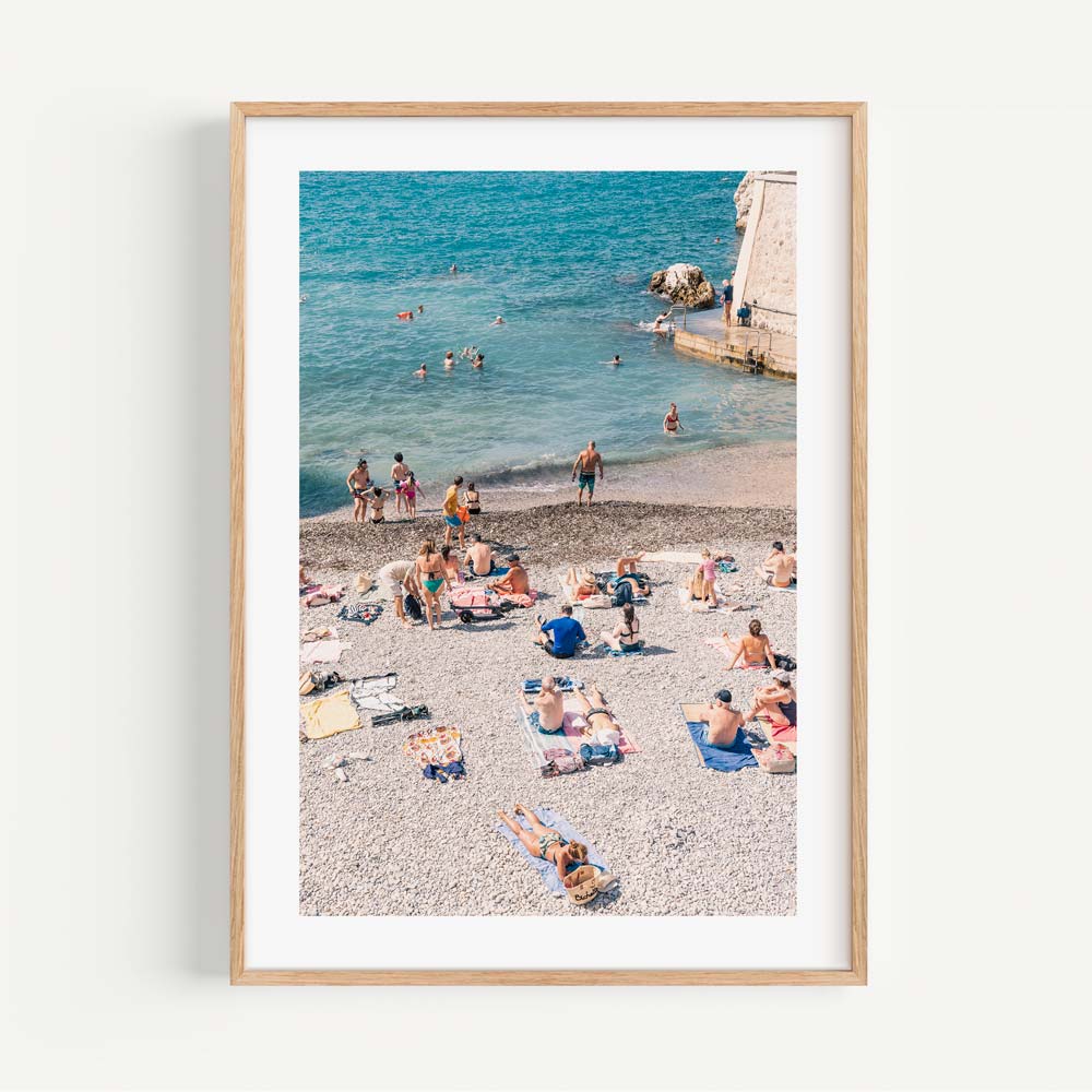 Modern art: Transform your space with the serene ambiance of "A La Plage," showcasing the allure of Nice, Côte d'Azur, France.