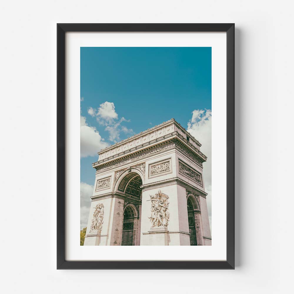 Explore the elegance of Arc de Triomphe in this captivating framed photograph.