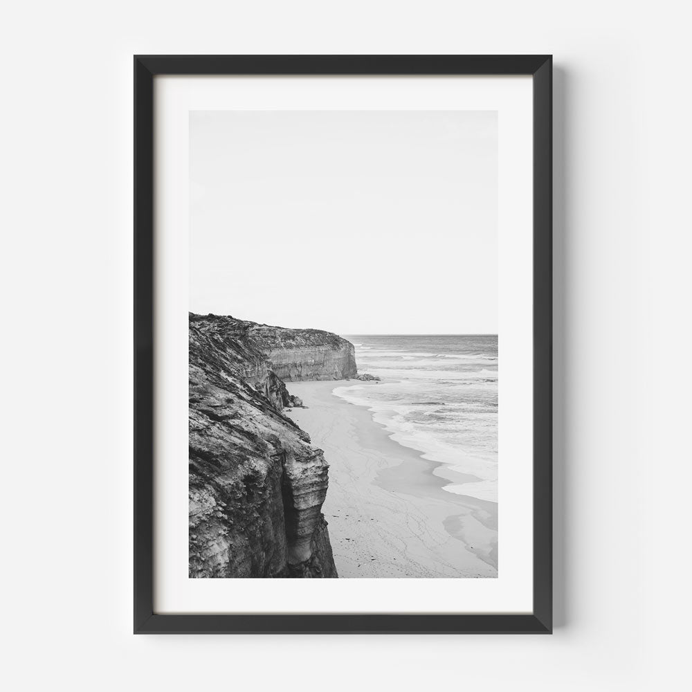 Explore the beauty of Great Ocean Road with this stunning black and white photograph of Gibson Steps - Great for canvas prints.