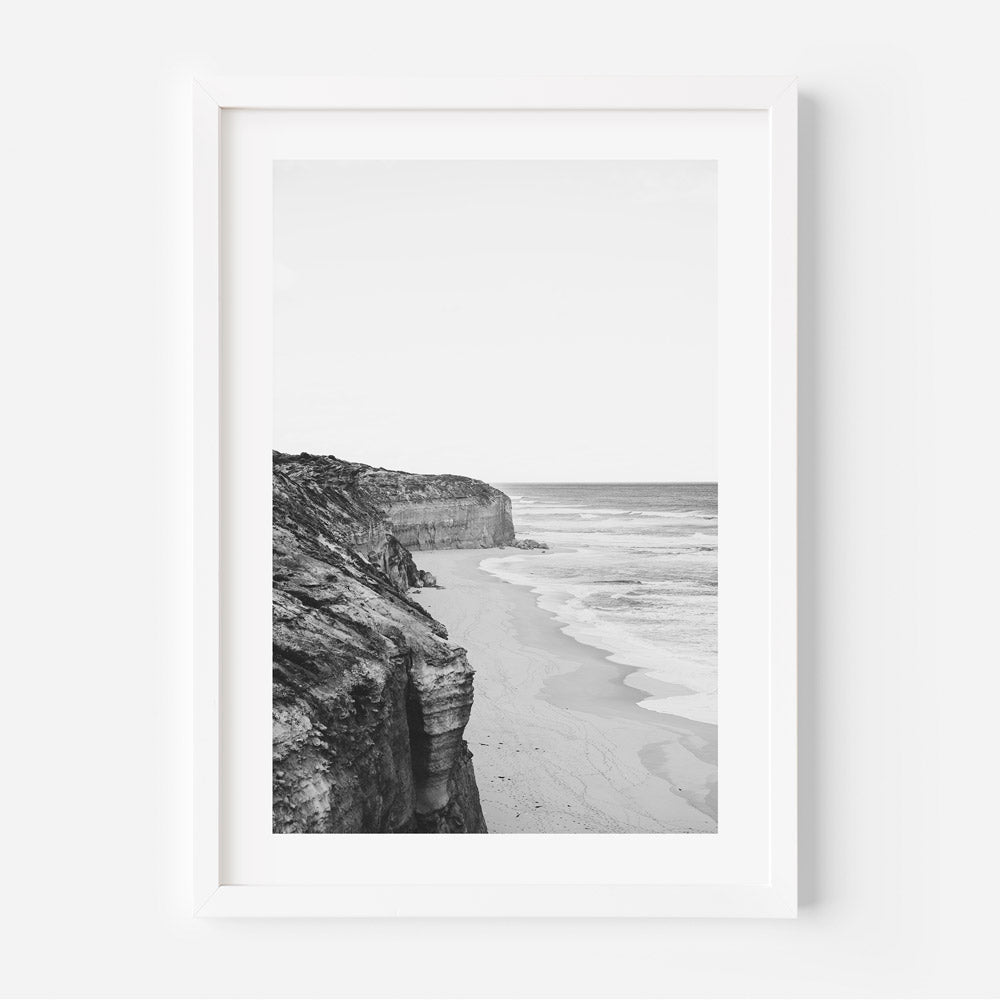 Breathtaking black and white view of Gibson Steps along Great Ocean Road, Australia - Perfect for wall art.