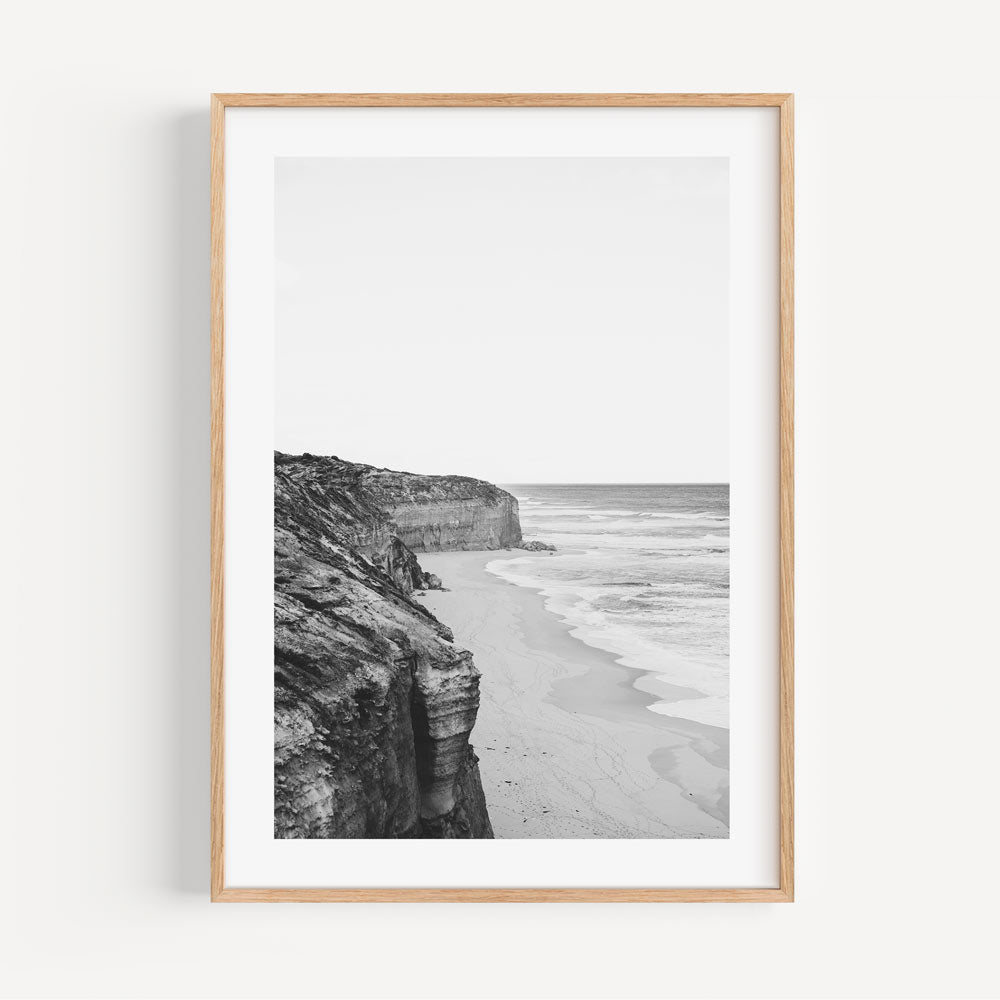 Iconic black and white silhouette of Gibson Steps, Australia - Enhance your space with modern wall art.