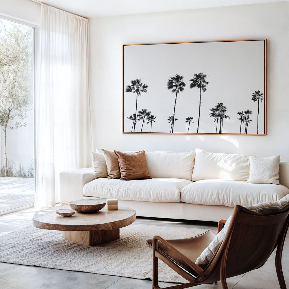 BW LA Palms Canvas Art