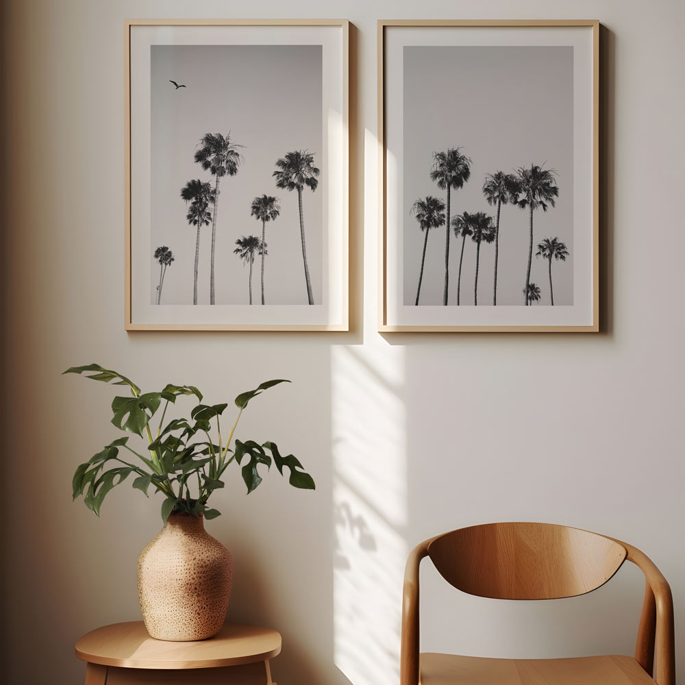 Dive into the sunny vibes of California with this picturesque palm tree canvas - perfect for home decor.