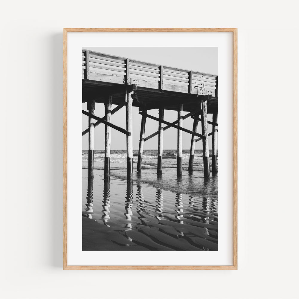 Iconic Newport Jetty in California - Enhance your space with modern wall art.