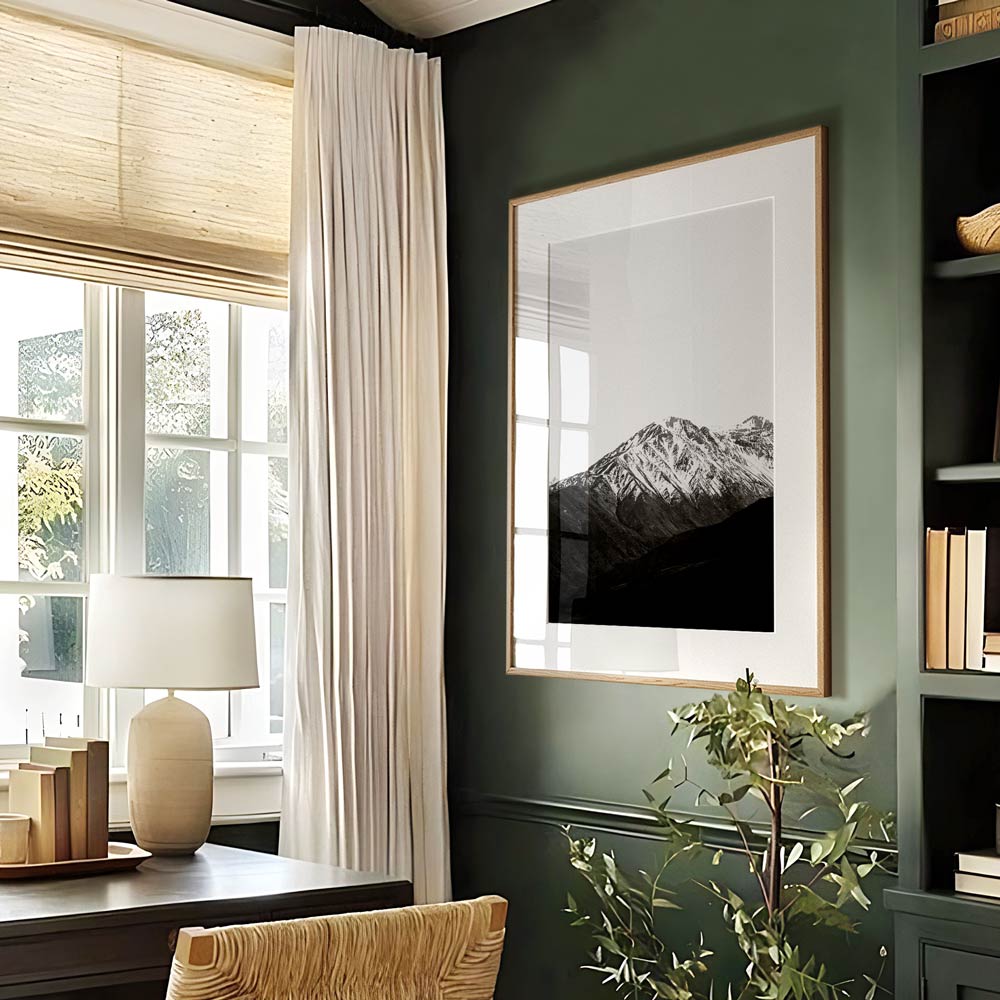 Immerse yourself in the majestic allure of The Andes, Valle Nevado, Santiago, Chile with this stunning black and white canvas artwork - an elegant addition to any space.
