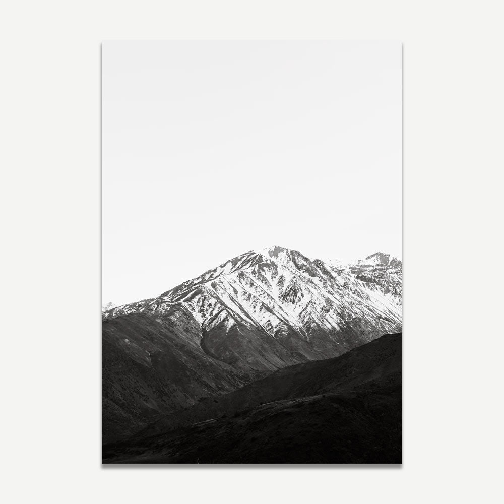 Majestic Andes Mountains in Valle Nevado, Santiago, Chile - Elegant black and white canvas art.