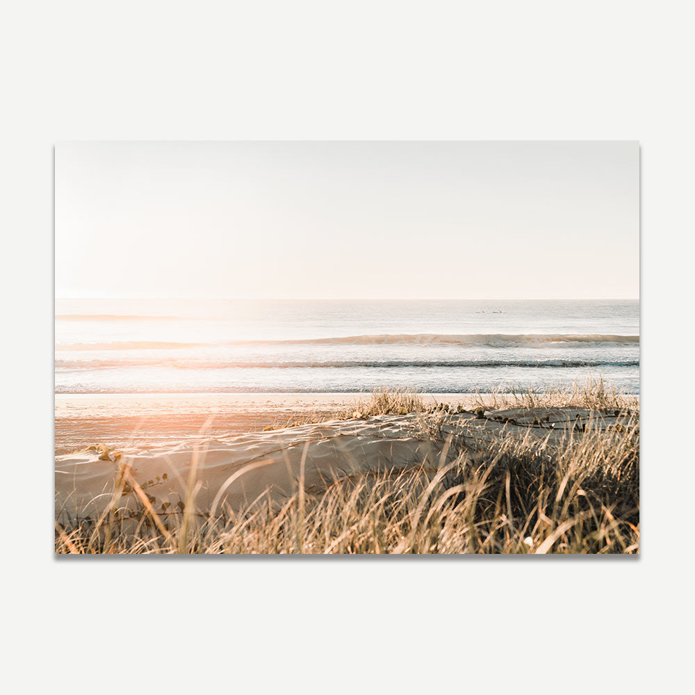 Main Beach Gold Coast sunrise scene, featuring vibrant coastal charm in wall paintings.
