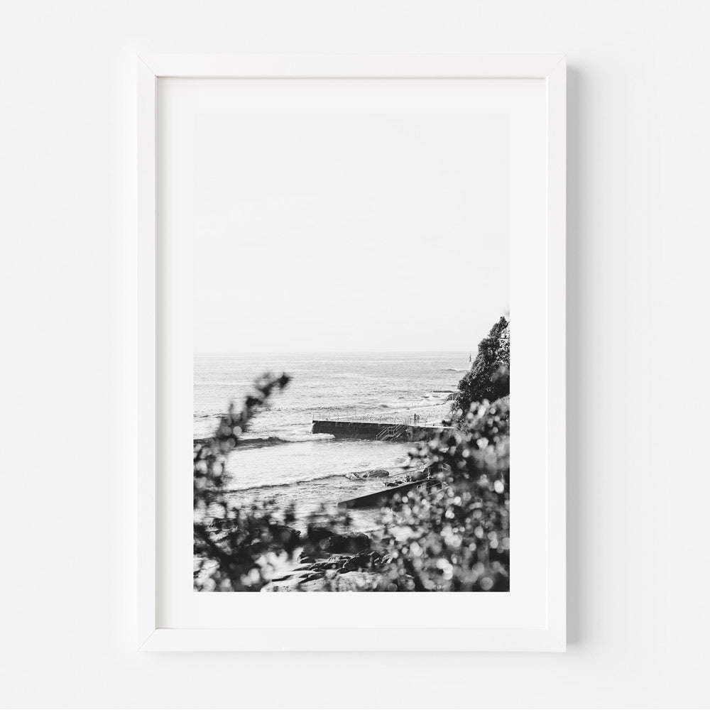 Majestic black and white view of the South End at Bondi Beach, Australia - Perfect for wall art.