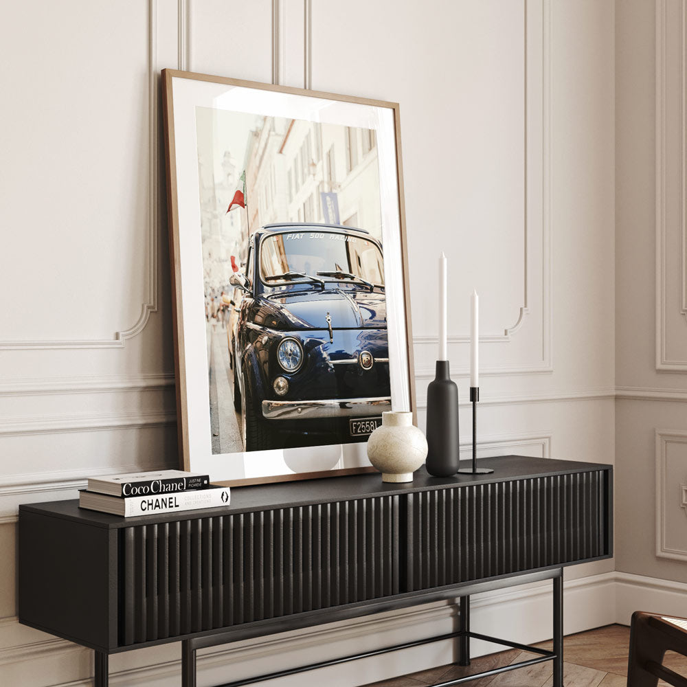 Stunning photograph featuring a Blue Fiat - Ideal for canvas prints and wall decor.