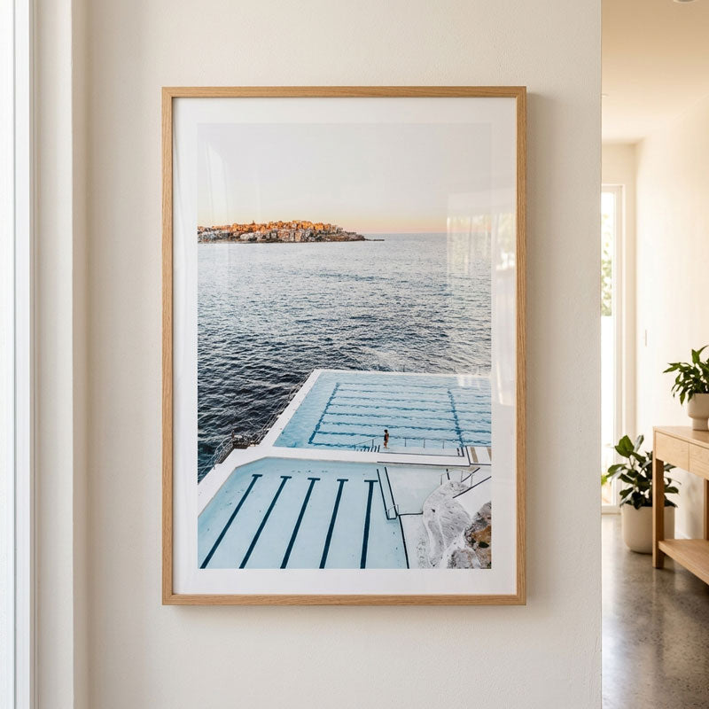 Icebergs Sunset Art Print