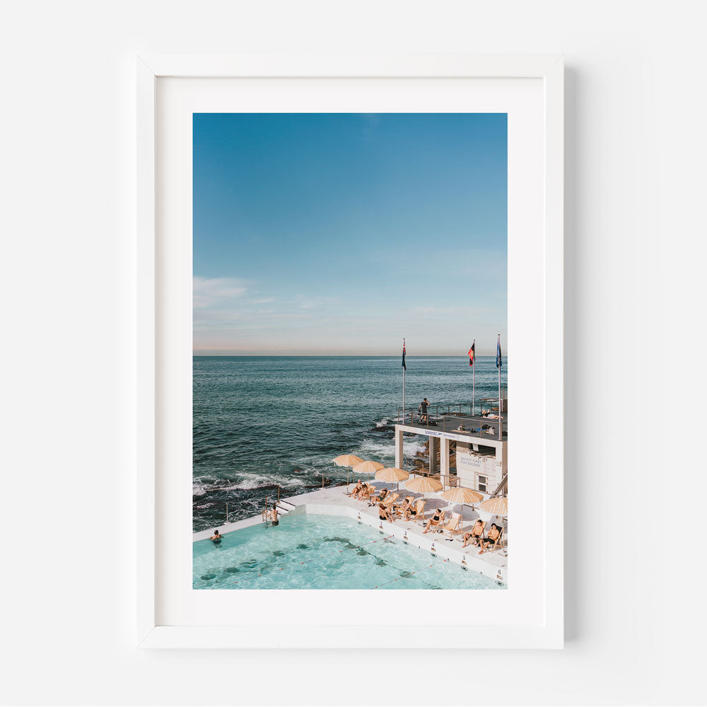 Bondi Icebergs ocean pool with vibrant turquoise and green tones, evoking summer vibes and coastal charm.