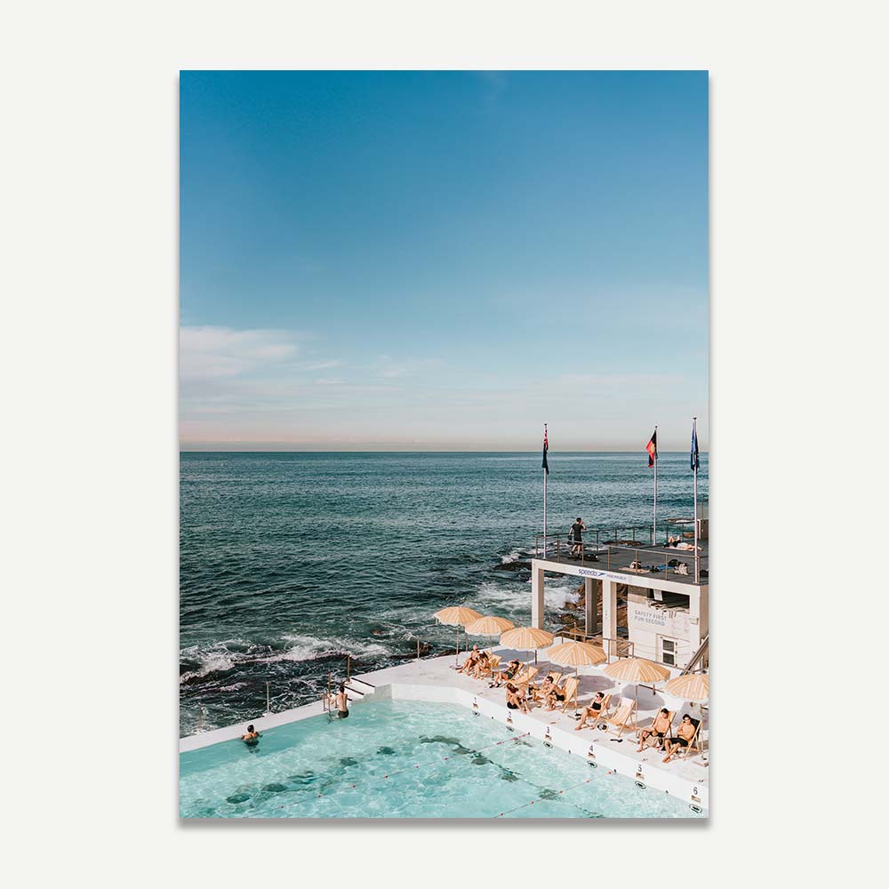 Iconic Bondi Icebergs ocean pool wall art with turquoise waters and rejuvenating summer aesthetics.