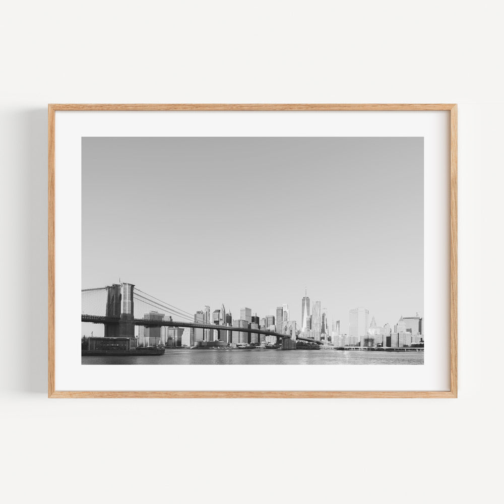 Artistic Brooklyn Bridge L BW framed photo - fine art prints for home decor - Oblongshop posters and prints