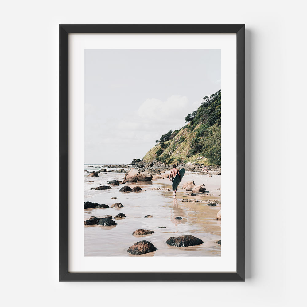 Elevate your walls with the scenic allure of Byron Surfer, a stunning depiction of Byron Bay, Australia, in this captivating wall artwork.