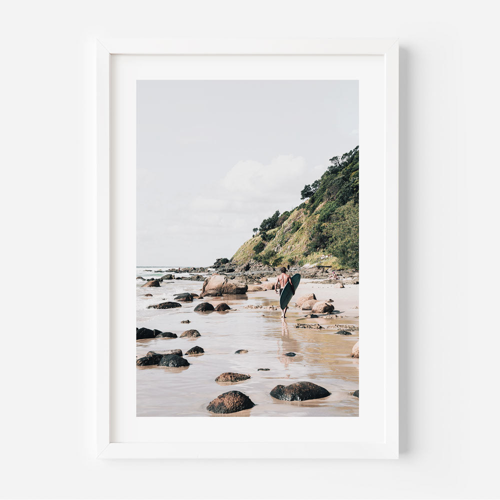 Capture the essence of Byron Bay, Australia, with this captivating canvas print featuring a beautiful view of Byron Surfer.