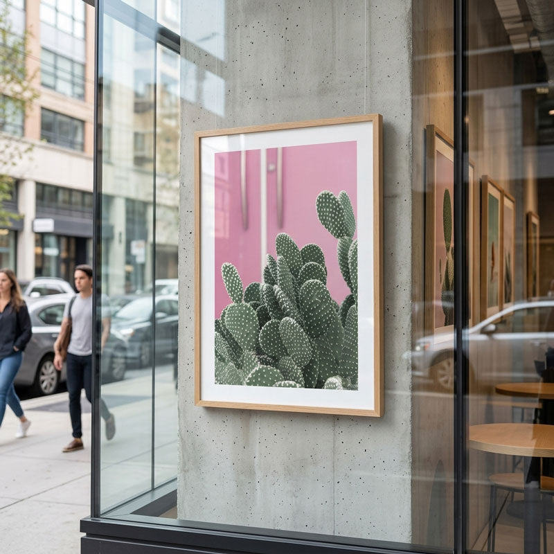 Pink Door Cactus Art Print