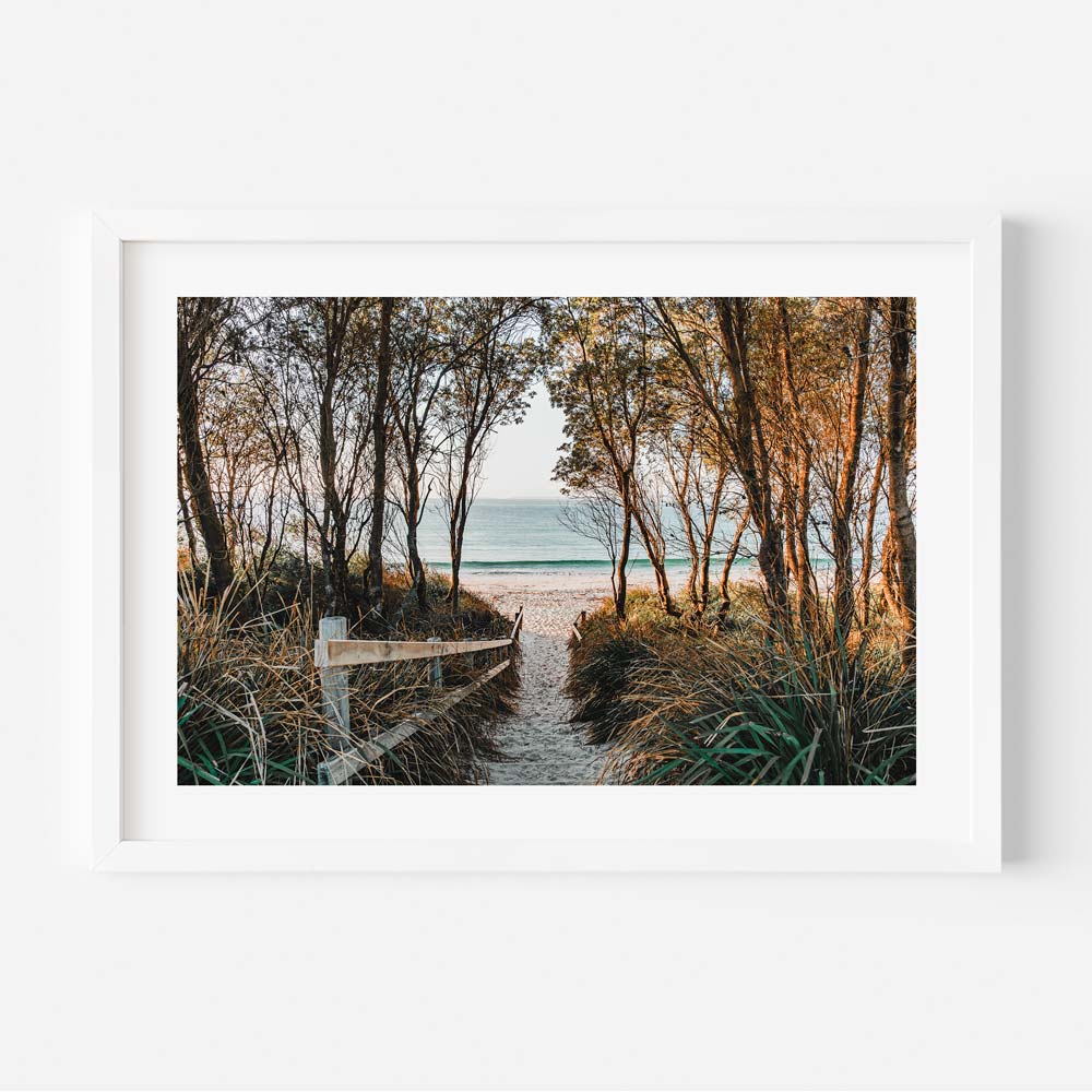 Soft sunrise coastal wall art of Callala Beach bringing natural elegance and calm ocean vibes to your space
