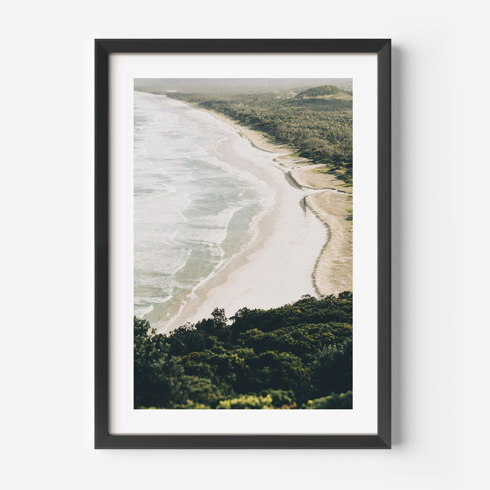 Adorn your walls with the majestic aerial perspective of Cape Byron, Byron Bay, Australia, in this captivating wall artwork.