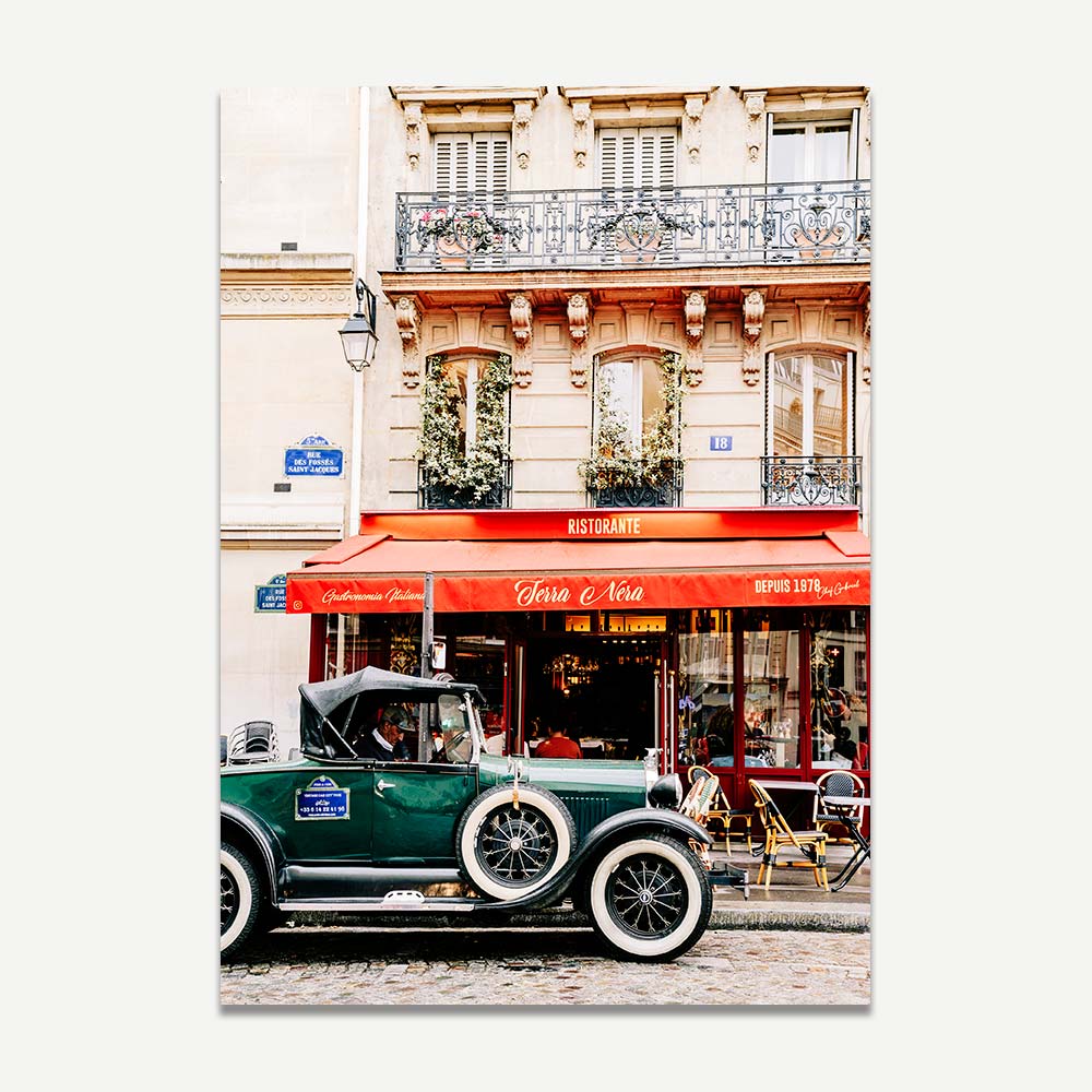 Elegant Parisian café scene with inviting outdoor seating, perfect for infusing your space with Parisian style.
