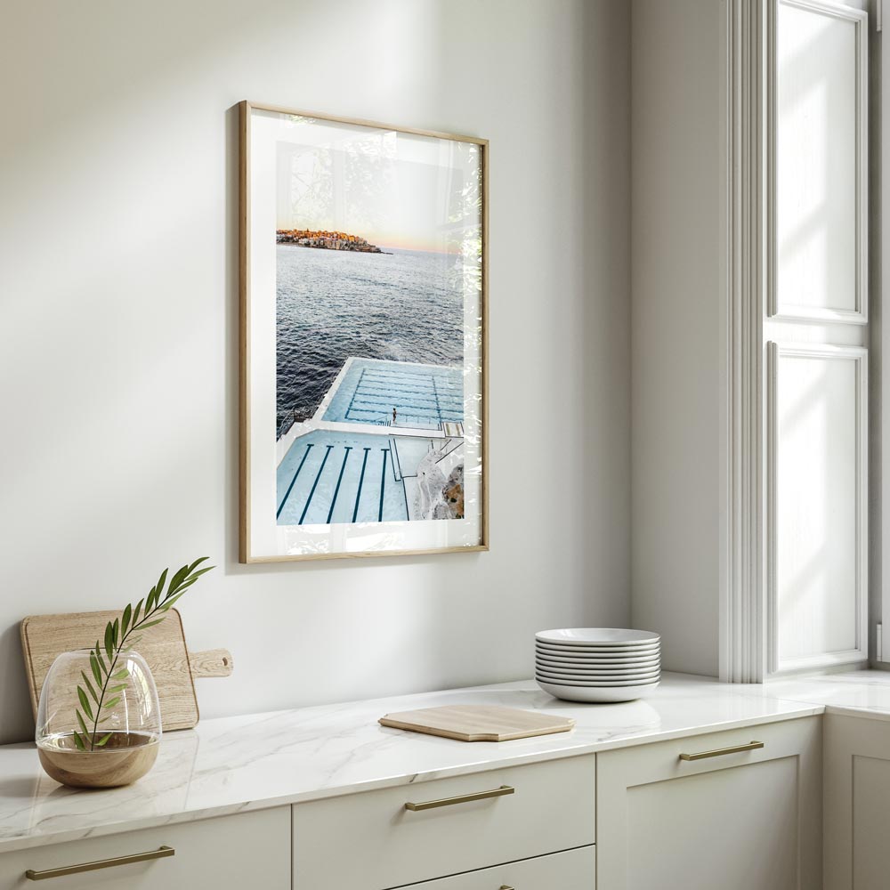 Icebergs Sunset Art Print