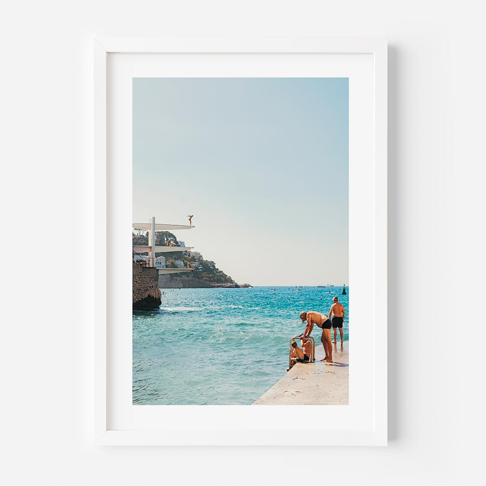 Framed prints: Dive into the vibrant scene of "Grand-père" in Nice, France, with this captivating art print.