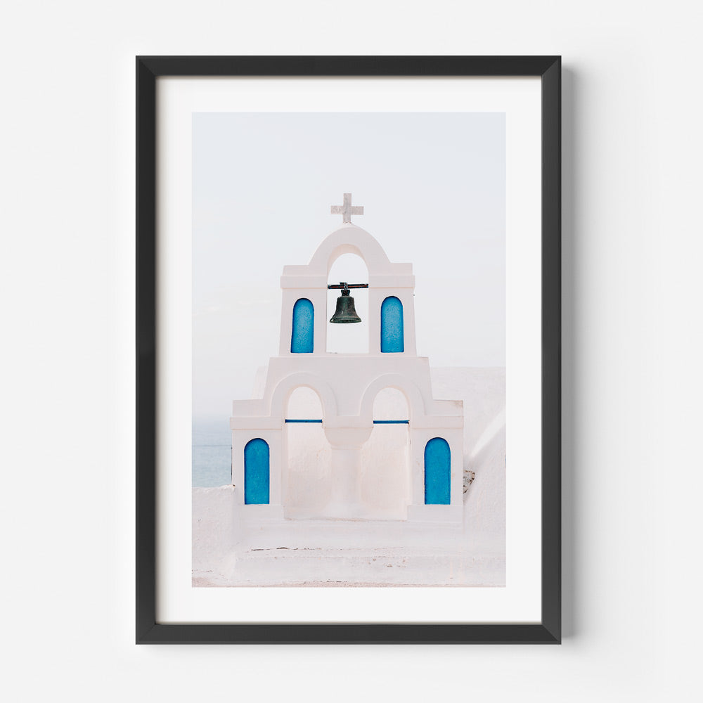 Bell Tower Santorini Art Print