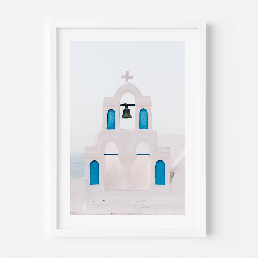 Bell Tower Santorini Art Print